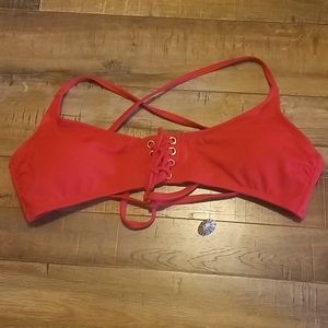 California Waves Red Bikini Top